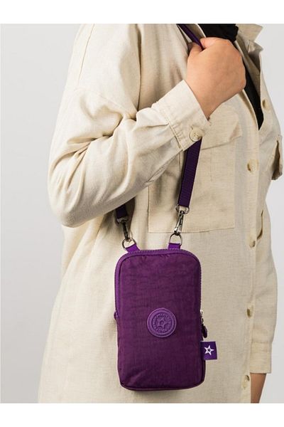 Newish Polo Women's Waterproof Crinkle Mini Bag Phone Wallet And Passport Cross Shoulder Bag With Neck Strap