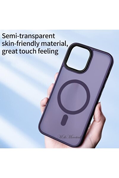 m.tk moveteck Iphone 11 Kılıf Mat Magsafe Wireless Şarj Destekli Hassas Butonlu Soft Mat Kenarlı Buzlu Çerçeveli