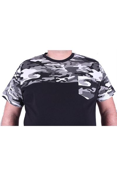 MocGrande Large Size Men's Camouflage T-Shirt with Pockets 23145 Fume