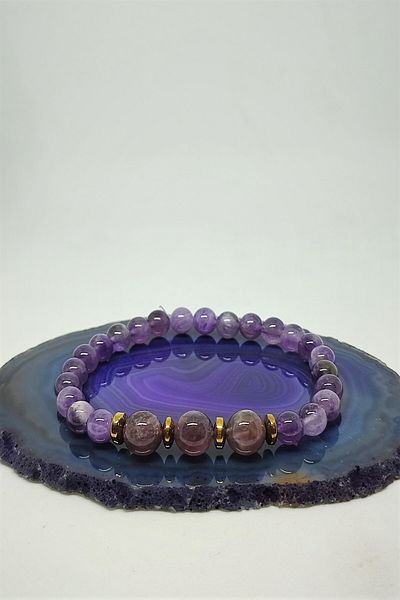 badeaccessories Certified Amethyst Natural Stone Bracelet