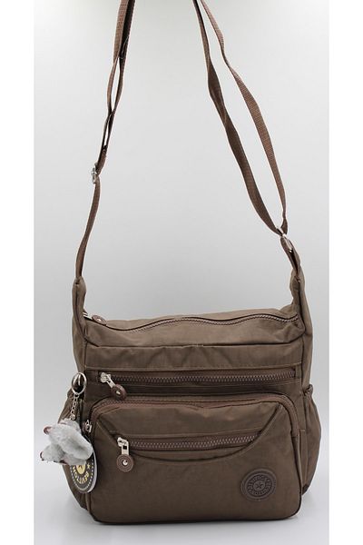 Bevitton Geantă Crossbody de umăr din material textil impermeabil 4120 Mink