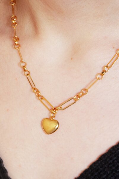 Adil İdil Kuyumculuk Bombeli Kalp 22 Ayar Kolye