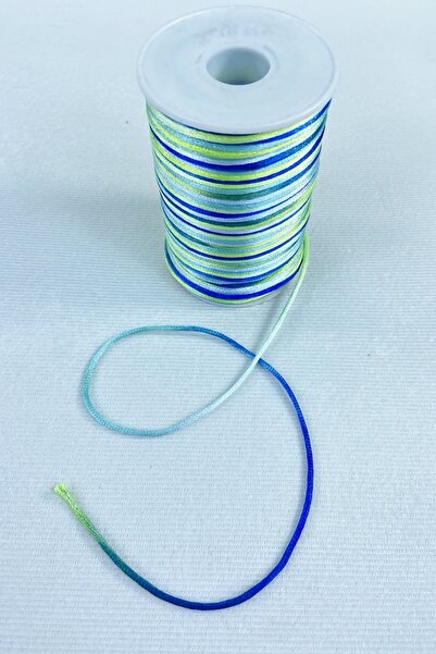 Hobigram Κορδέλα με σατέν κορδόνι 1 mm Κολιέ Βραχιόλι Σχοινί Πράσινο Μπλε Αποχρώσεις Πολύχρωμο 10 μέτρα – Σχοινί πλεξίματος –