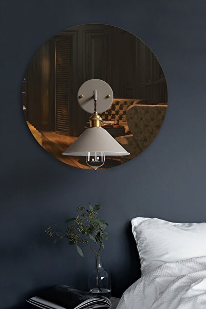 Decorita Aplik Aynası | Bronz Ayna | Çap50cm