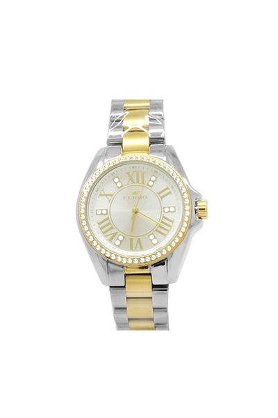 Tesbihane Gold-silver Color Steel Cord Women's Wristwatch Th-f51336a-d