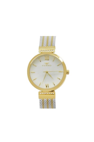 Tesbihane Gold-silver Color Straw Cord Women's Wristwatch Th-f21209c-d