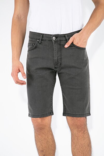 FORZA JEANS Şort Likralı Gri Büyük Beden