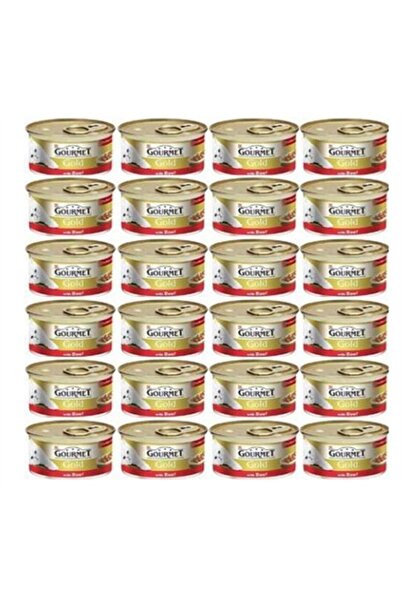 Gourmet Kıyılmış Sığır Etli Konserve Yetişkin Kedi Maması 24 X 85 G