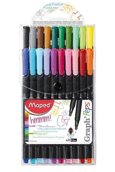 Maped Fineliner Pen 20 Pieces Mixed749151