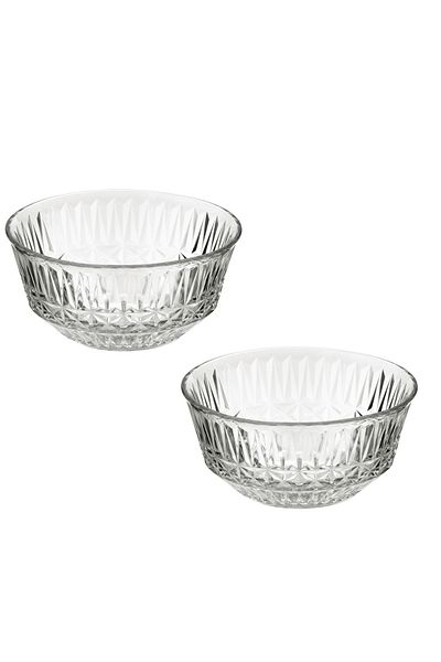 IKEA 2 Pieces Sallcaplıg Glass Bowl Snack Bowl Cucumber Multi-Purpose 15 Cm