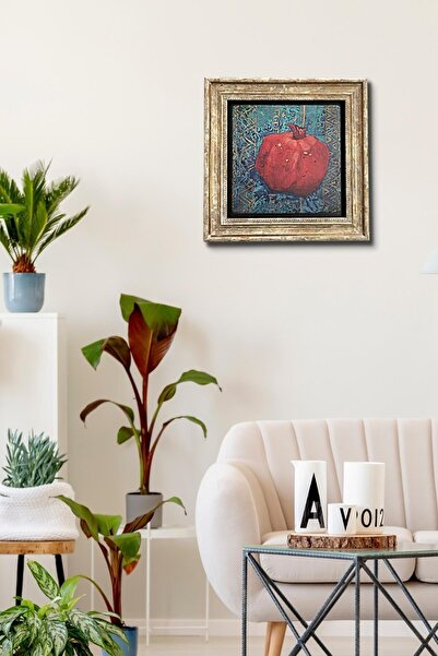 bluecape Doğal Taş Dekoratif 30x30 Cm Nar Tablo