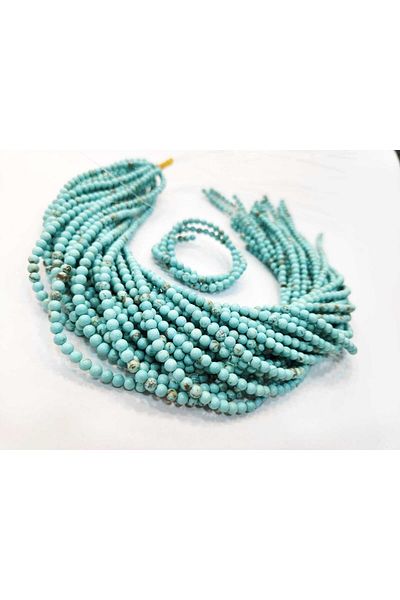 Yüksel Boncuk 4 Mm Turquoise (original) String Natural Stone