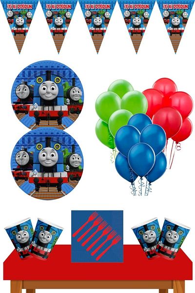 Parti Furyası Thomas And Friends Birthday Concept 8 Person Thomas And Friends Birthday Set Economic