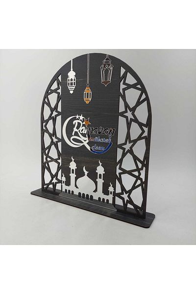 şamaksesuar Pictură de masă decorativă și ornamentată din lemn cu litere turcești specială pentru Ramadan