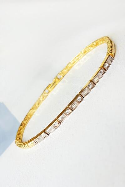 MorMajor Silver Baget Kesim Ince Zarif Gümüş Bileklik