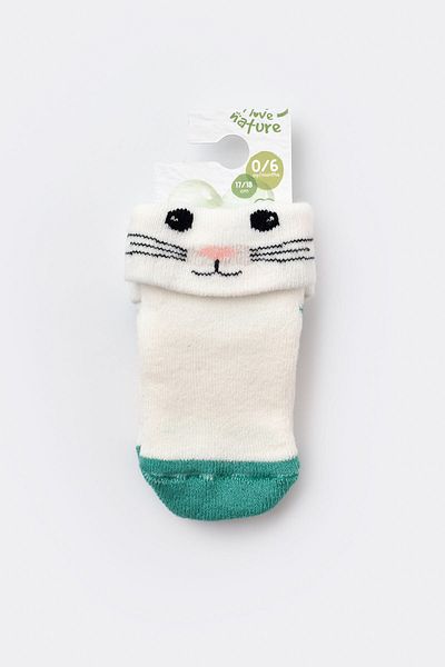 Biorganic Cunning Cat Towel Baby Socks 68375