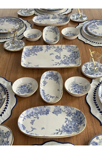 MD MİMOZA DEKOR 45 Parça 6 Kişilik Spring Time Kahvaltı Seti