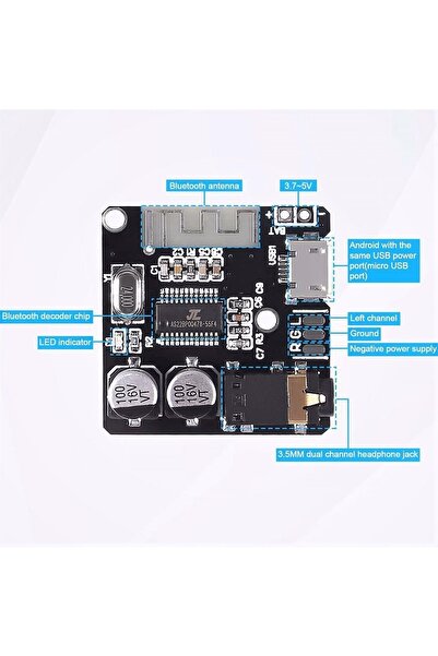 Komponentci Vhm-314 Bluetooth 5.0 Ses Müzik Mp3 Modülü Devre Kartı