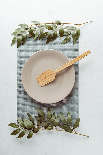 SaltanArt Olive Wood Handmade Wooden Spatula 25 Cm Kitchenware