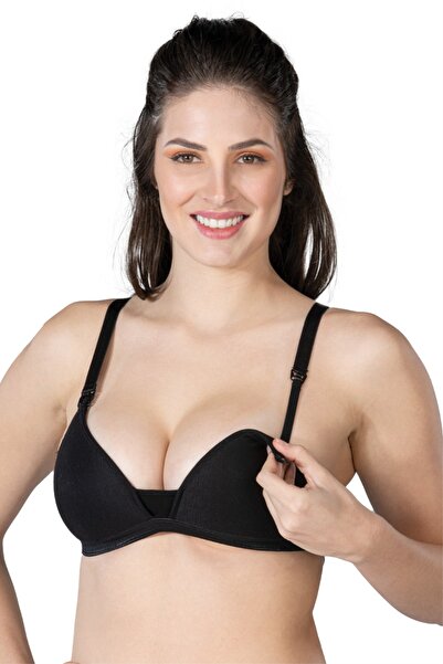 Emay Korse Black Emay 1422 Modal Cotton Covered Nursing Bra