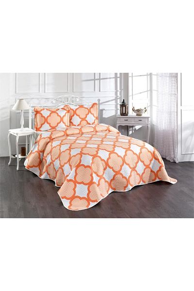 BELENAY Bubblın Orange Double Quilted Bedspread