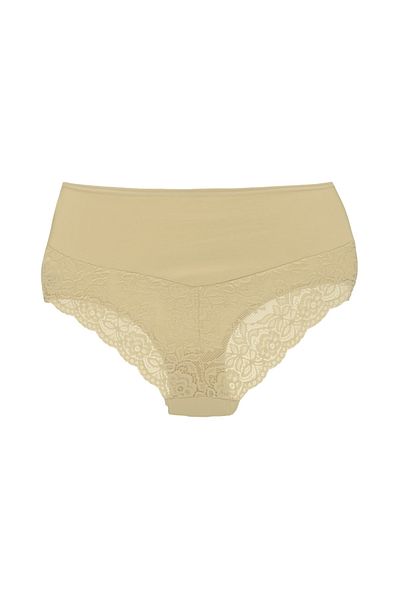 HNX Skin Cotton Ψηλόμεση Δαντέλα Λεπτομέρεια Plus Size Γυναικεία κιλότα