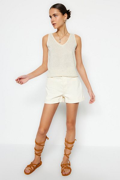 Trendyol Collection Tenká základní třpytivá pletená halenka TWOSS23BZ00678