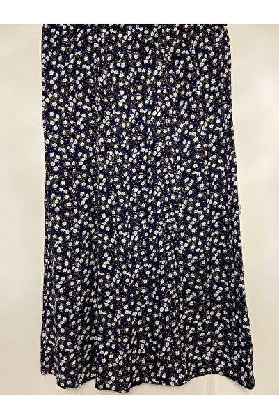 LAMİAX STORE Kadın Viskon Anne Basma Etek Lastikli