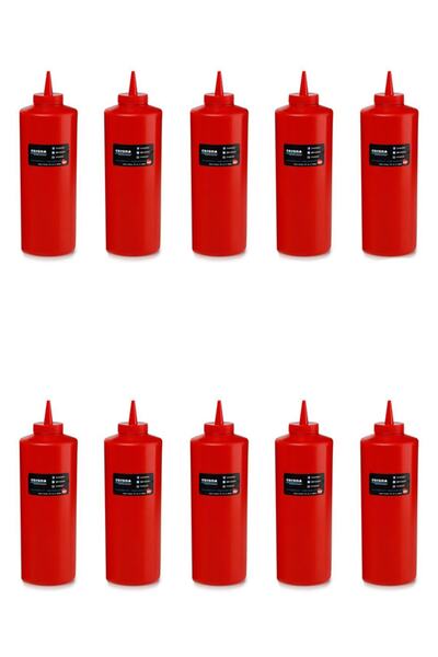 Bora Plastik Ketçap & Mayonez Şişe Kapaklı 950 Ml Kırmızı 10'lu