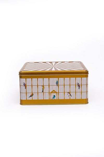 EVLE Er029-t7 Bird Cage Patterned Square Metal Storage Container 24x24 Cm