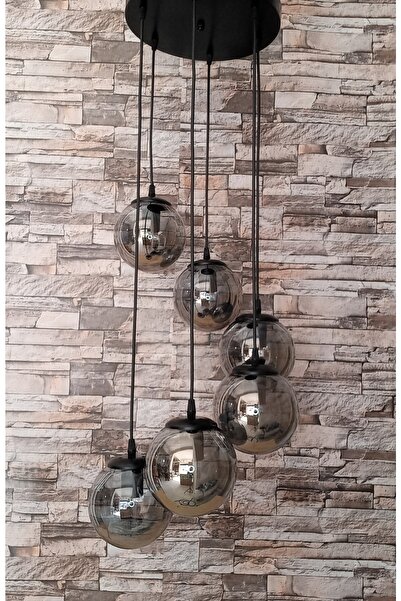 ZM AYDINLATMA 6 Lı Glob Cam Sarkıt Avize