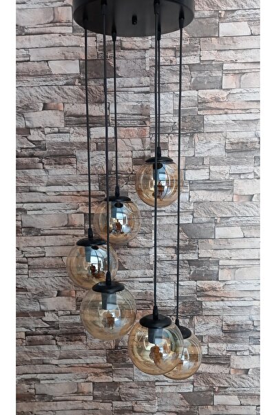 ZM AYDINLATMA 6 Lı Glob Cam Sarkıt Avize