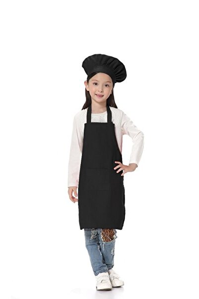 Tasarım Trend Çocuklara Özel 3 - 6 Yaş Mutfak Önlüğü Ve Bağcıklı Mantar Bone