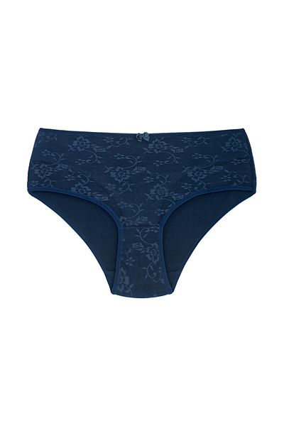 HNX Μπλε Navy Μπροστινό Διπλό Δαντελένιο Δαντελένιο Πίσω Βαμβακερό Γυναικείο Σλιπ