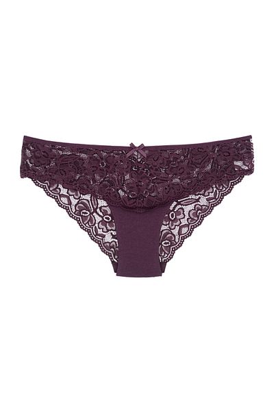 Zena 5-Piece Lace Cotton Fabric Detailed Women's Slip Panties