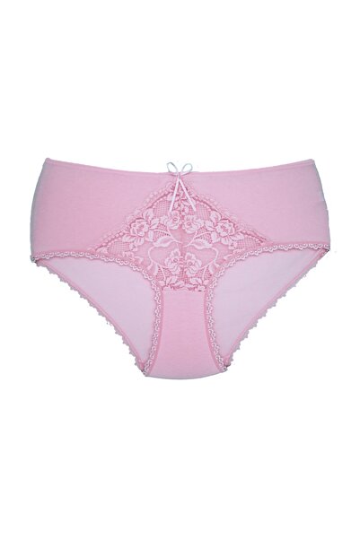 Zena Chiloți de damă, cu talie înaltă, cu dantelă din bumbac, 3 bucăți