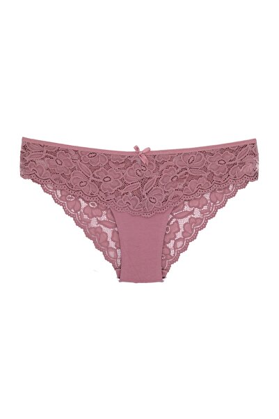 Zena 3-Piece Lace Cotton Fabric Detailed Women's Slip Panties