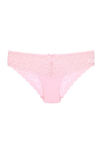 Zena 3-Piece Lace Cotton Fabric Detailed Women's Slip Panties