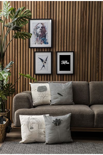 Skhome Double Sided Printed Special Design Decorative 4-Piece Throw Pillow Case (KOM296)