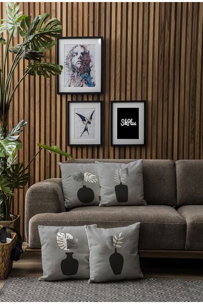 Skhome Double Sided Printed Special Design Decorative 4-Piece Throw Pillow Case (KOM307)