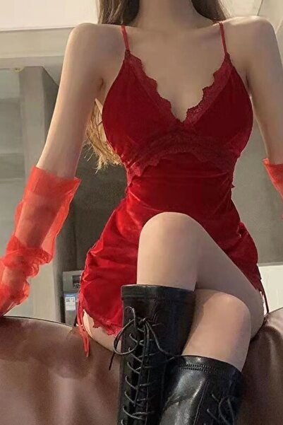 Limelia Mănuși roșii de nuntă pentru ocazii speciale - mănuși de bal