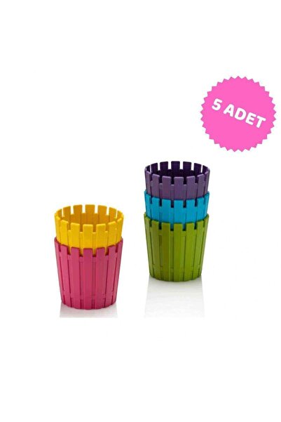 DükkanGül Akasya Çit Saksı 1lt 5 Adet, Renkli Saksı, Bahçe Balkon Saksı