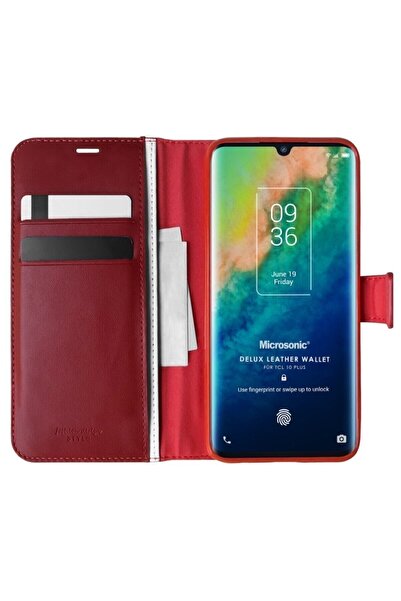 piblue حافظة Tcl 10 Plus مع غطاء حماية وغطاء أحمر