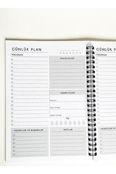 Fark Tanıtım مخطط يومي حلزوني مع غطاء أسود