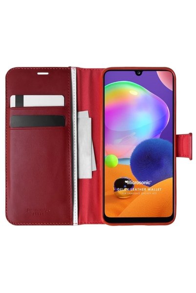 piblue Samsung Galaxy A31 Case with Stand Flip Cover Protected Red