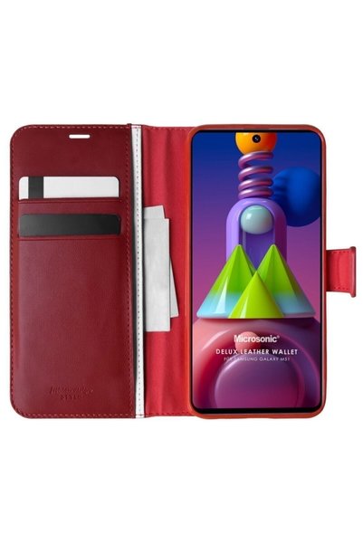 piblue Samsung Galaxy M51 Case with Stand Cover Protected Red