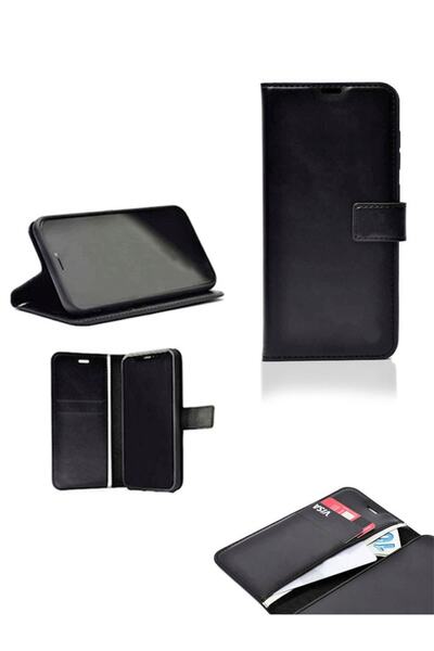 piblue Xiaomi Note 9s Pro Cüzdanlı Kartlık Bölmeli Deri Kapaklı Standlı Kılıf