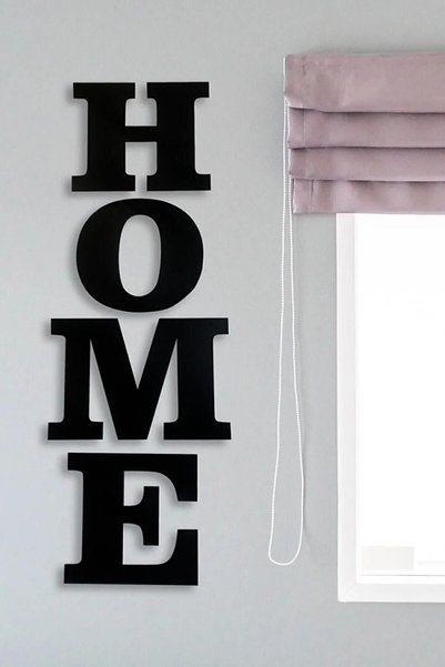 Ensa Design Dekoratif Ahşap Duvar Dekoru Home Yazılı Harfler 10cm