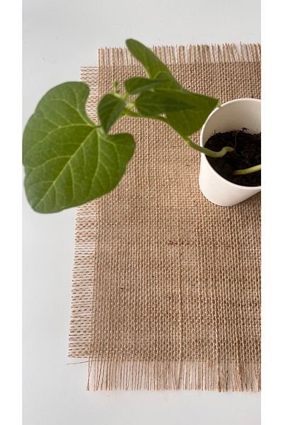 White Alamode Jute Fabric Rectangular Placemat Single 33x40 Cm
