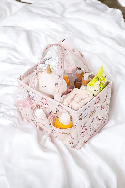 Milenay Mother Baby Care Bag, Baby Room Organizer, 30x20x21cm, Pink Color